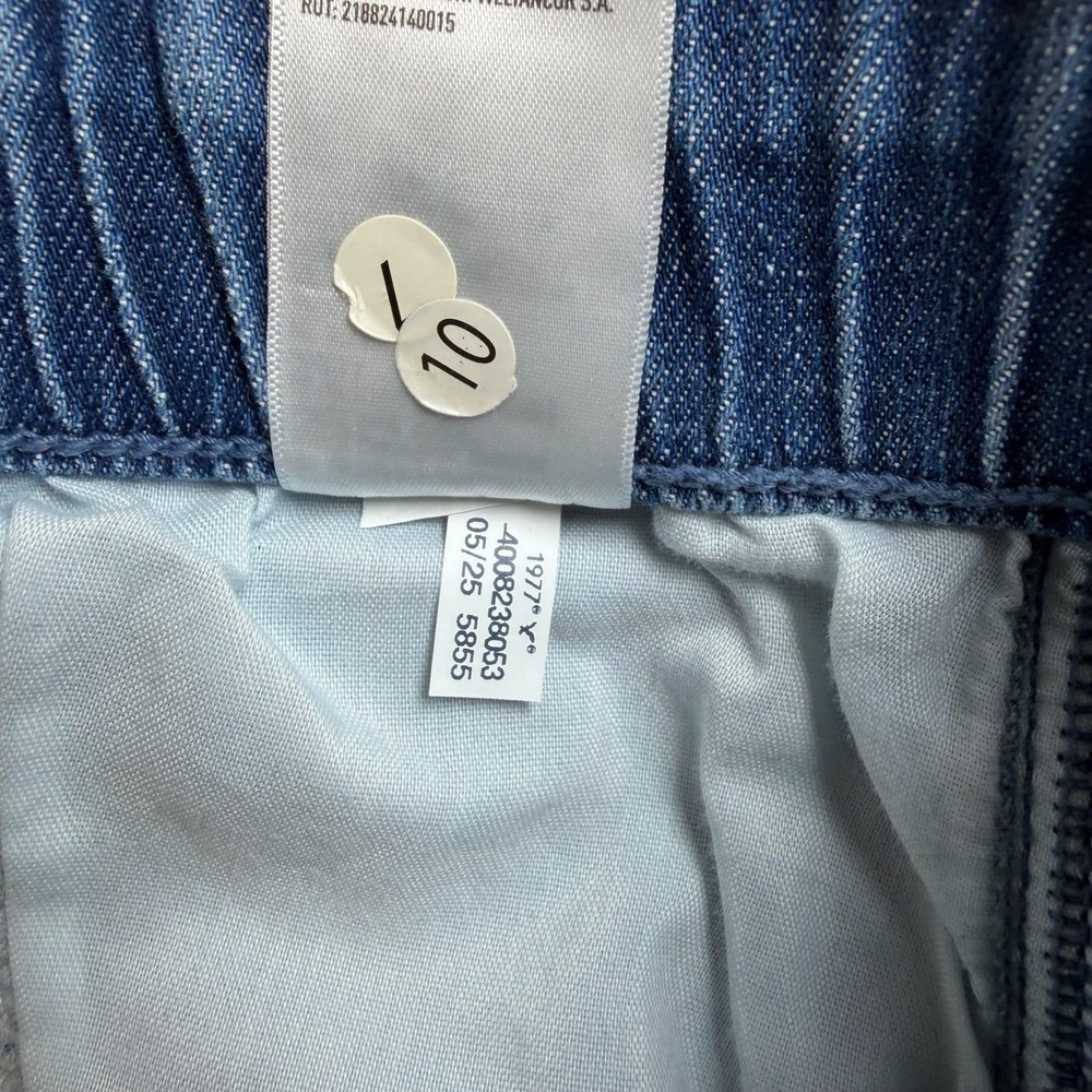 American Eagle Low Rise Ultra Wide Leg Jeans Blue Drawstring Medium Wash M - Picture 10 of 10
